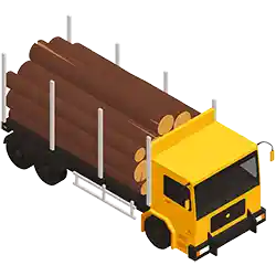 Camion de transport de grumes pour fournir du bois de scierie.