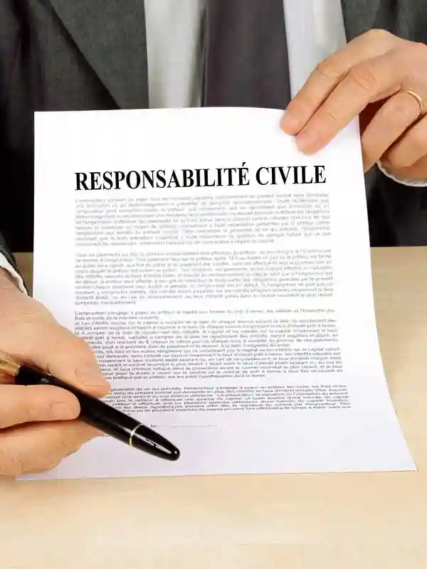 Contrat de Responsabilité Civile encadrant les modalités relevant du dépositaire des biens confiés.