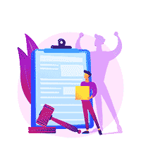 Picto représentatif de la protection de sa responsabilité civile professionnelle dans le style flat design.