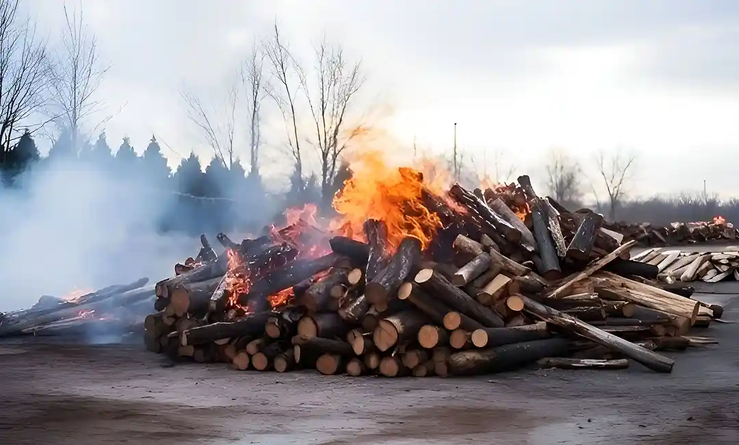 Risque incendie affectant une scierie impliquée dans l'exploitation-forestière.